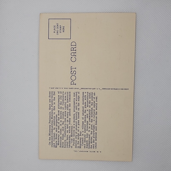 Air View of the Monterey Peninsula Vintage Curt Teich & Co. Postcard - Picture 2 of 6